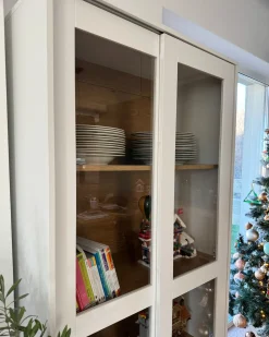 Vetrina in vetro RUMSON 80 cm Bianco