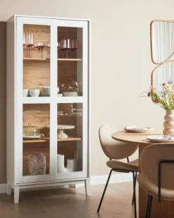 Vetrina in vetro RUMSON 80 cm Bianco