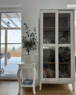 Vetrina in vetro RUMSON 80 cm Bianco