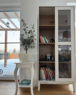 Vetrina in vetro RUMSON 80 cm Bianco