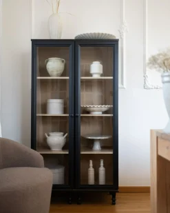 Vetrina in vetro TINGLEDALE 80 cm Nero
