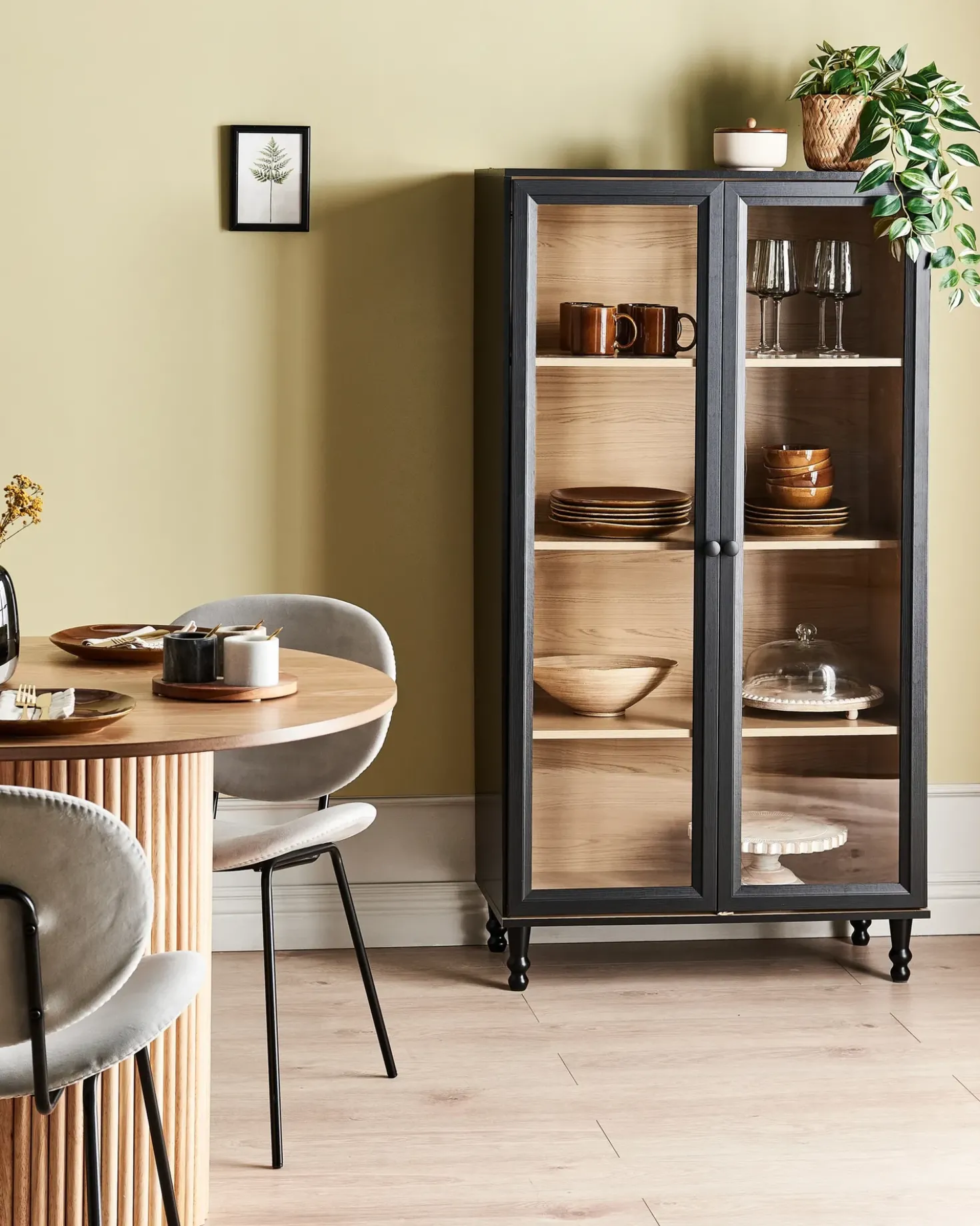 Vetrina in vetro TINGLEDALE 80 cm Nero